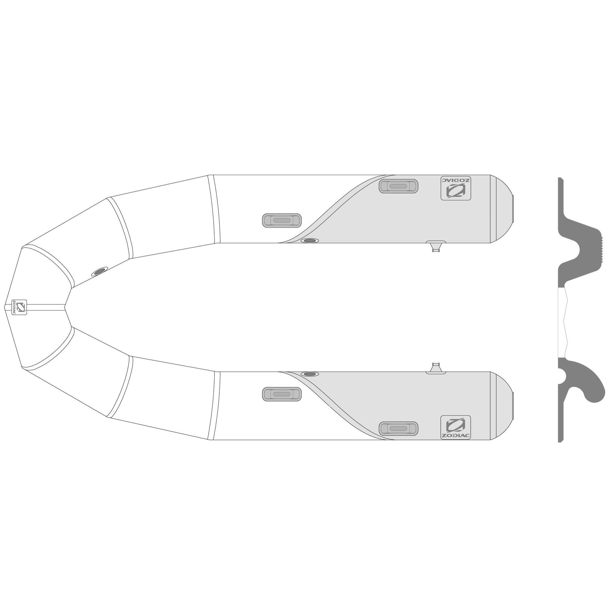Buy Zodiac Yachtline 340 DL RIB Tube - White-grey PVC - Order now