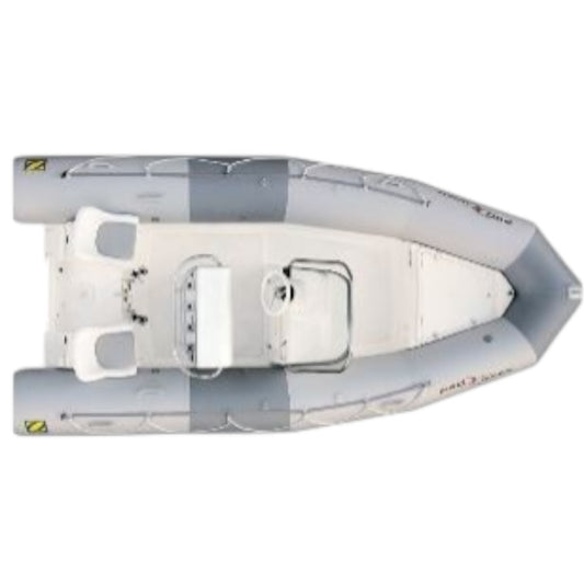 Tube Zodiac Pro Open 550 uitgevoerd in lichtgrijs en grijs hypalon neopreen materiaal