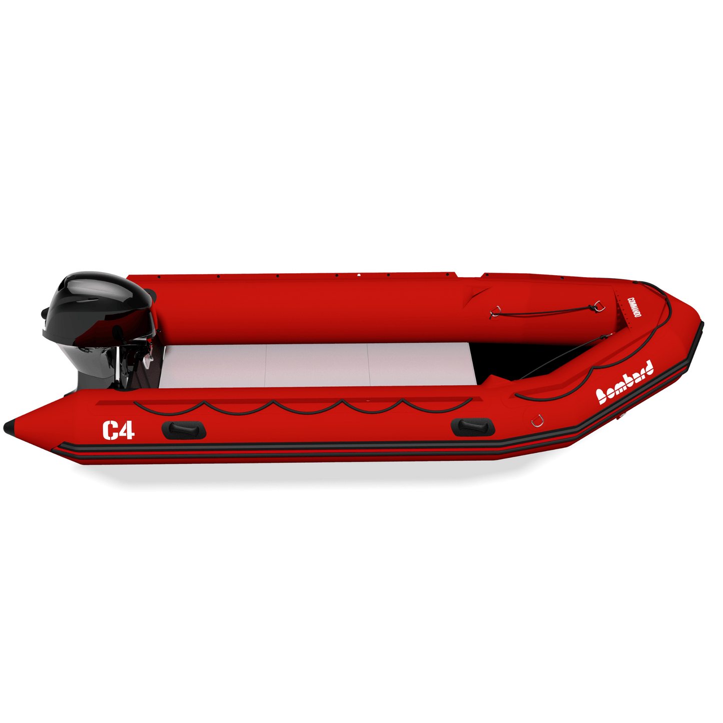 Bombard Commando C4 - rood PVC - rubberboot met aluminium vlonderdelen