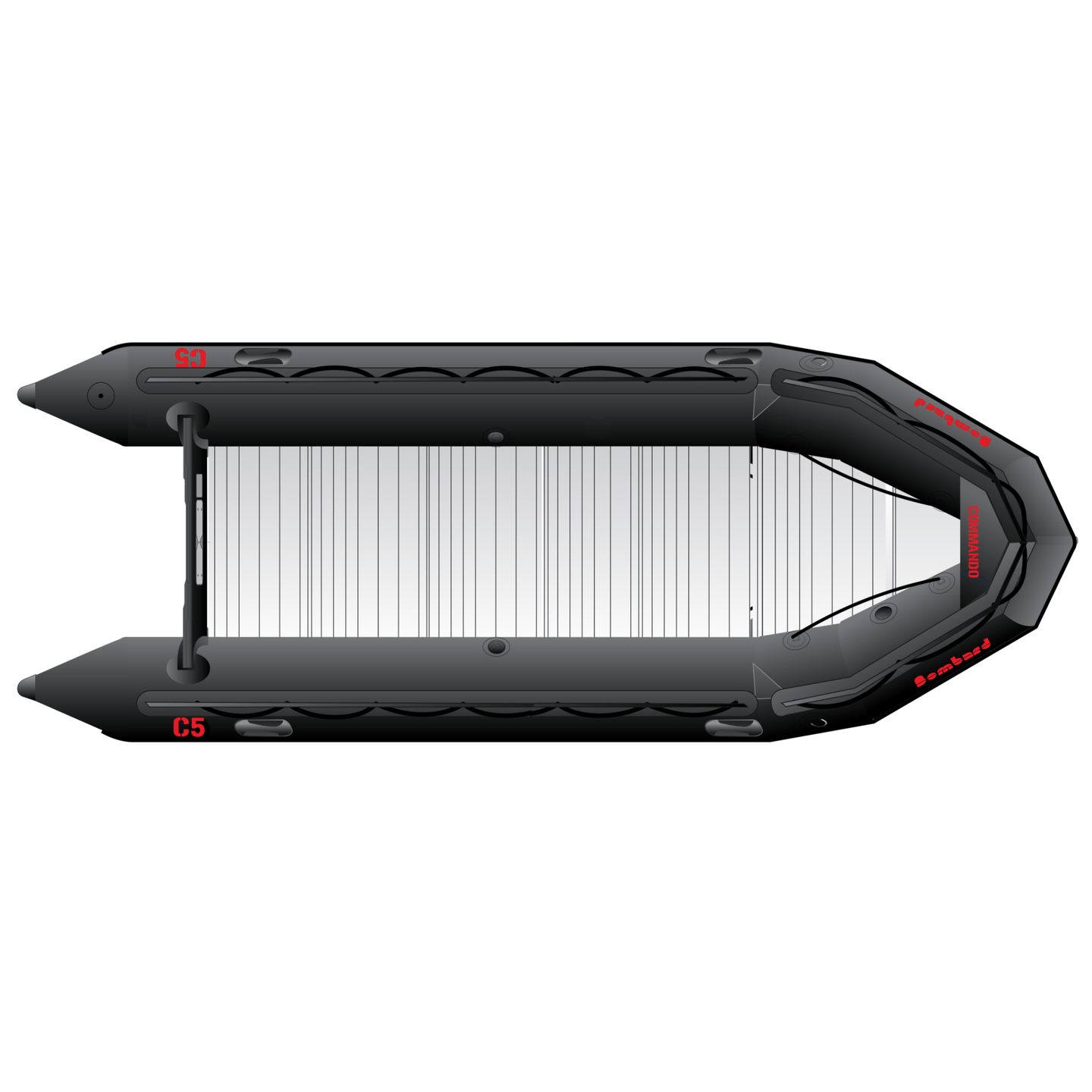 Bombard Commando C5 rubberboot met aluminium vlonderdelen en deelbare houten kiel