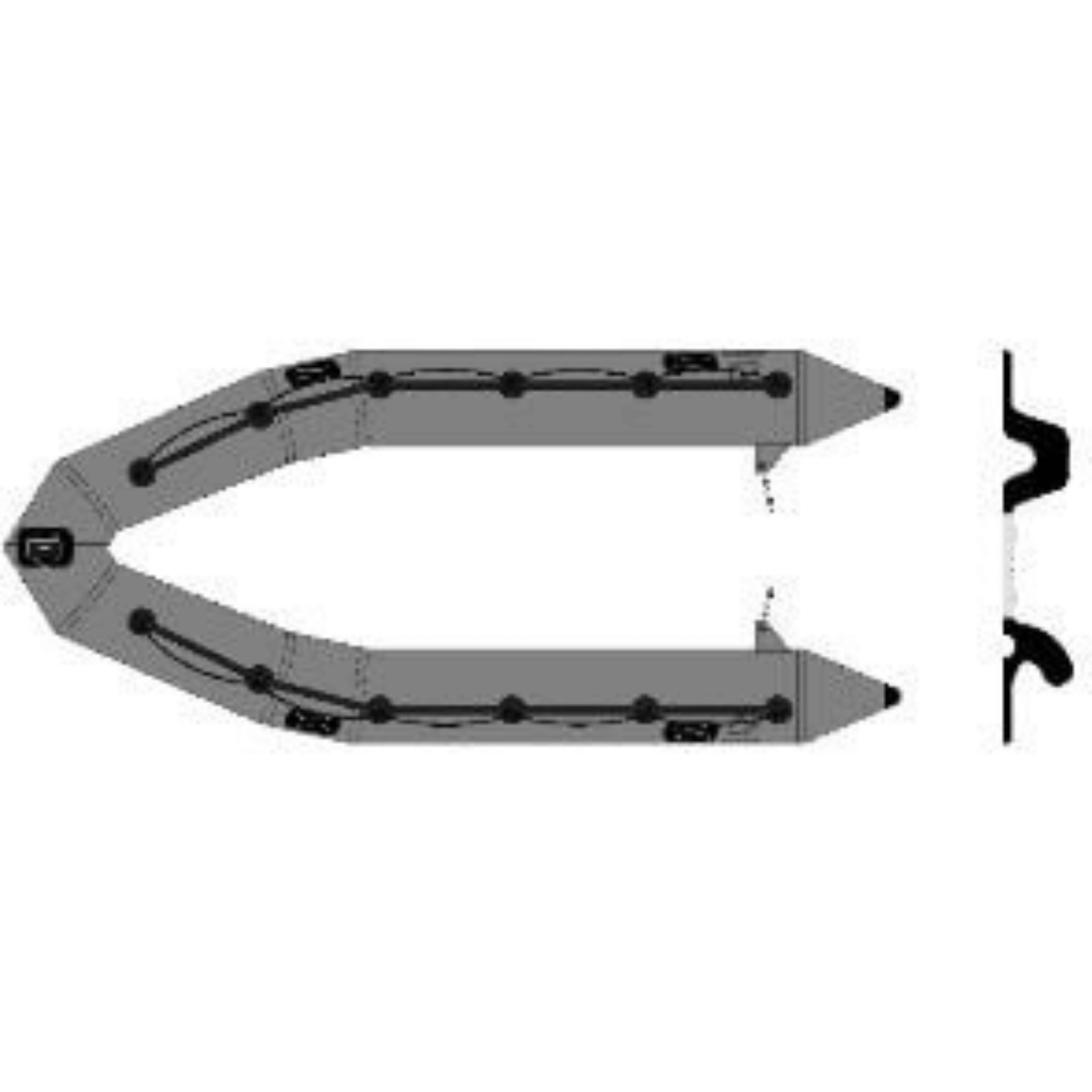 Tube Zodiac PRO II 420 RIB - Medium grey PVC material - Float