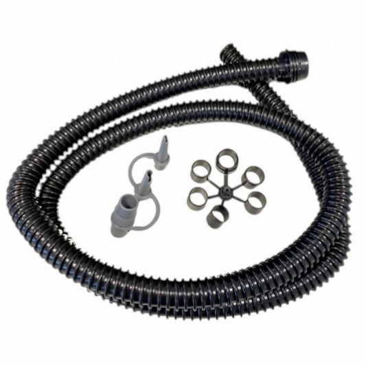 Zodiac Online Shop B071 zwarte Bravo pompslang van 1,70 meter met universele adapterset voor rubberboten